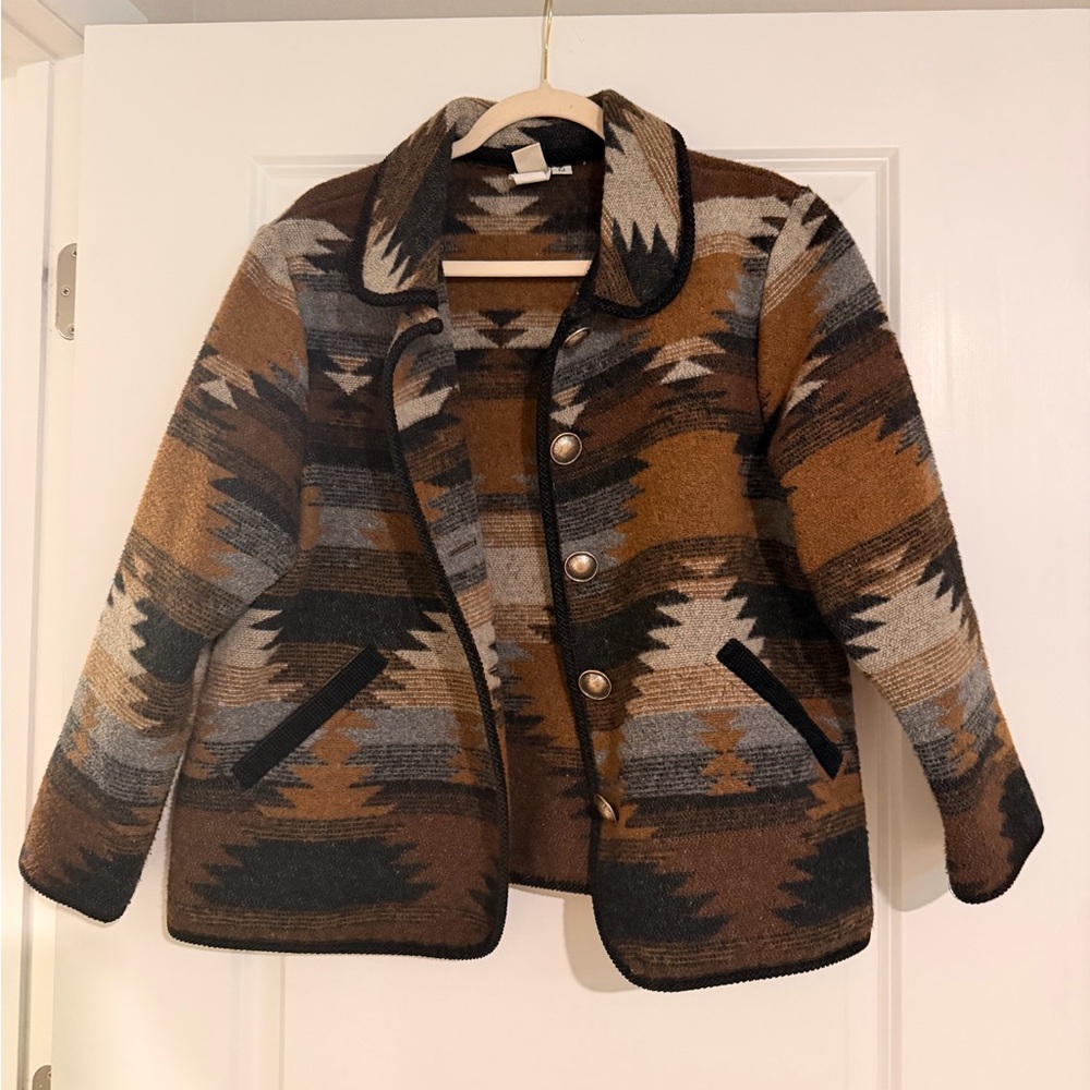Brown and Black Patterned Jacket